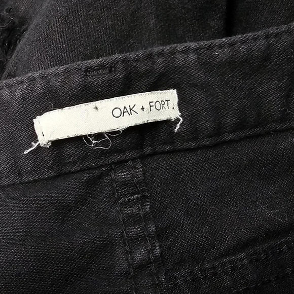 Oak + Fort Womens Fringe Black Jeans - Picture 8 of 9